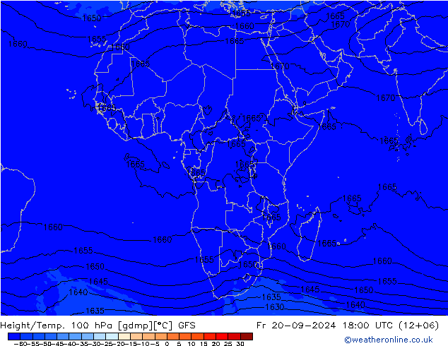 Height/Temp. 100 hPa GFS Pá 20.09.2024 18 UTC