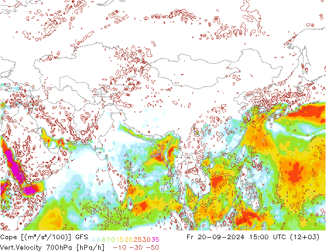 Cape GFS ven 20.09.2024 15 UTC