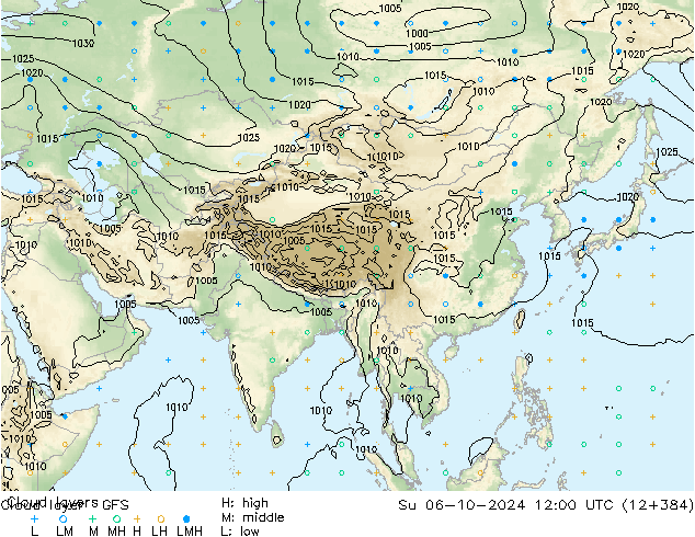 Cloud layer GFS Paz 06.10.2024 12 UTC