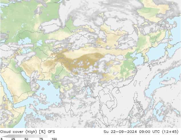 Nubi alte GFS dom 22.09.2024 09 UTC