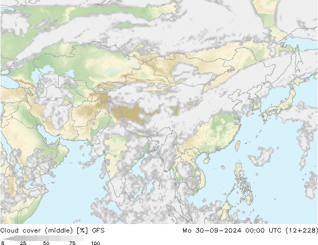 Wolken (mittel) GFS Mo 30.09.2024 00 UTC