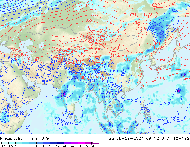 Precipitation GFS Sa 28.09.2024 12 UTC