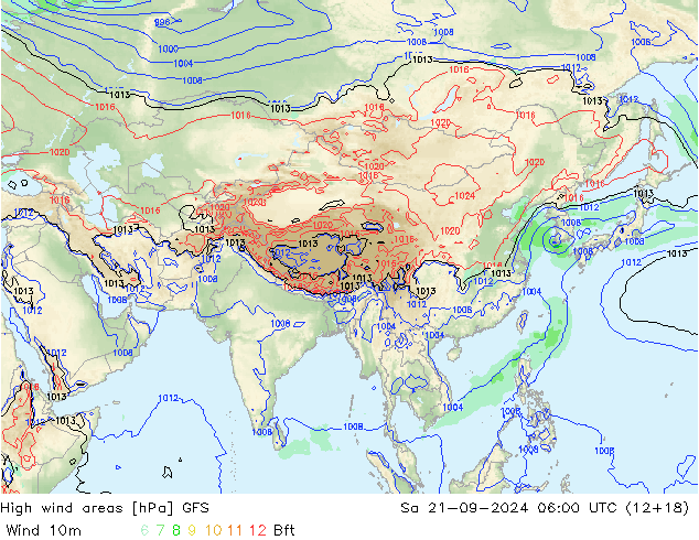 High wind areas GFS sam 21.09.2024 06 UTC