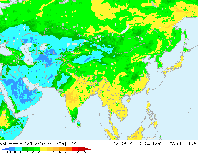 Volumetric Soil Moisture GFS Sa 28.09.2024 18 UTC