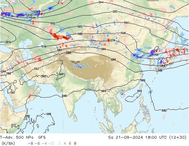 T-Adv. 500 hPa GFS Cts 21.09.2024 18 UTC