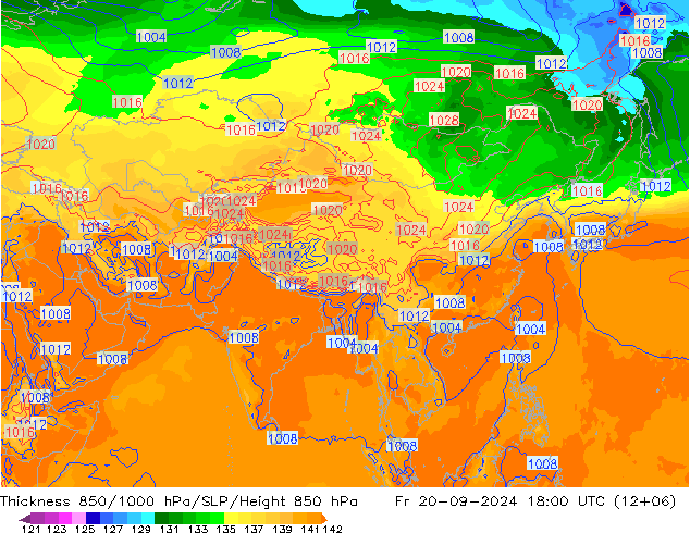 Thck 850-1000 hPa GFS Fr 20.09.2024 18 UTC