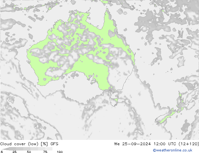 Bulutlar (düşük) GFS Çar 25.09.2024 12 UTC