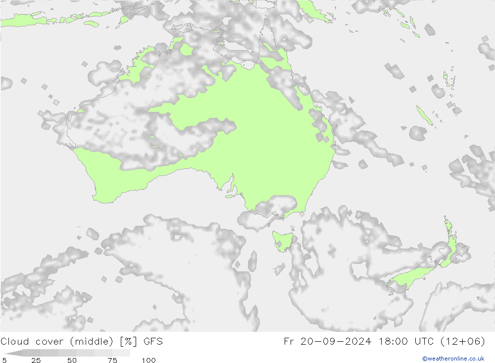 zachmurzenie (środk.) GFS pt. 20.09.2024 18 UTC