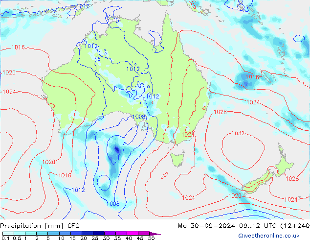 Précipitation GFS lun 30.09.2024 12 UTC