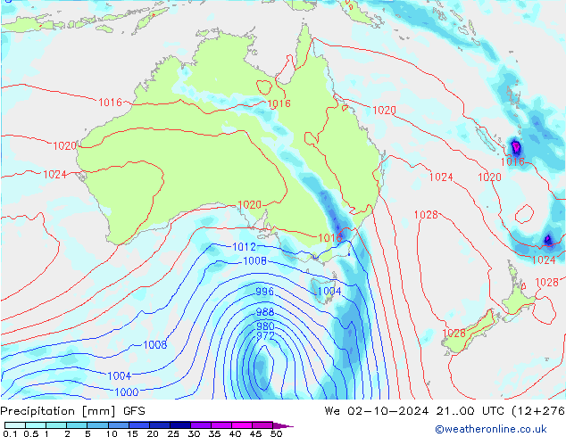 Srážky GFS St 02.10.2024 00 UTC