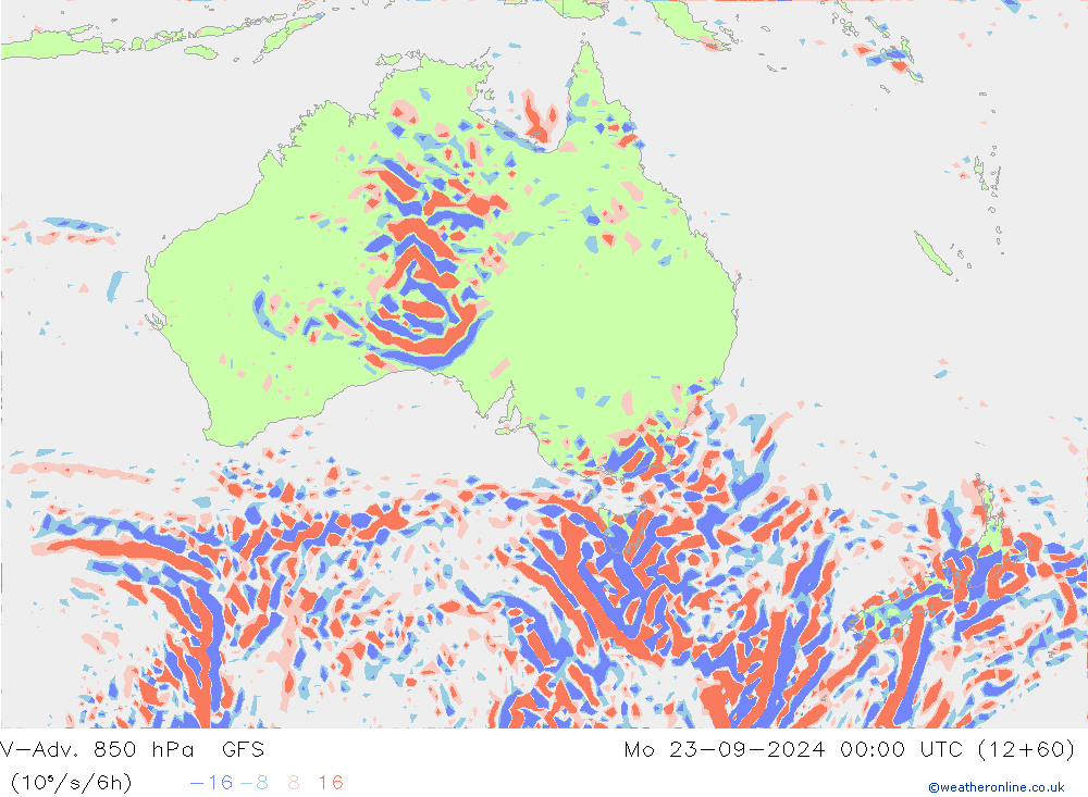 V-Adv. 850 hPa GFS Seg 23.09.2024 00 UTC