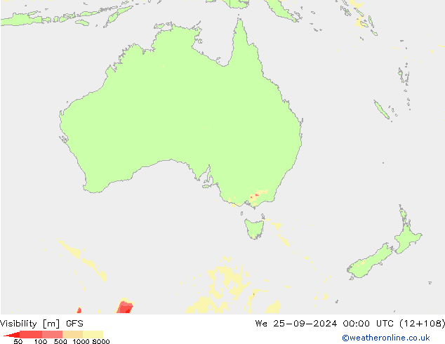 Dohlednost GFS St 25.09.2024 00 UTC