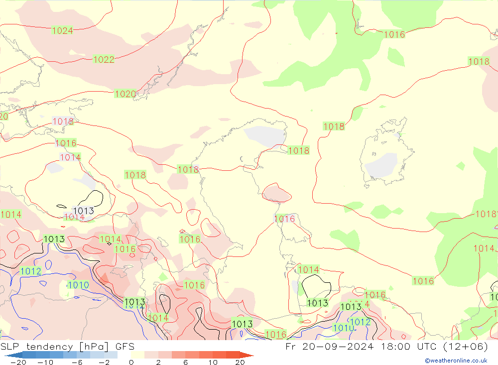 SLP tendency GFS Sex 20.09.2024 18 UTC