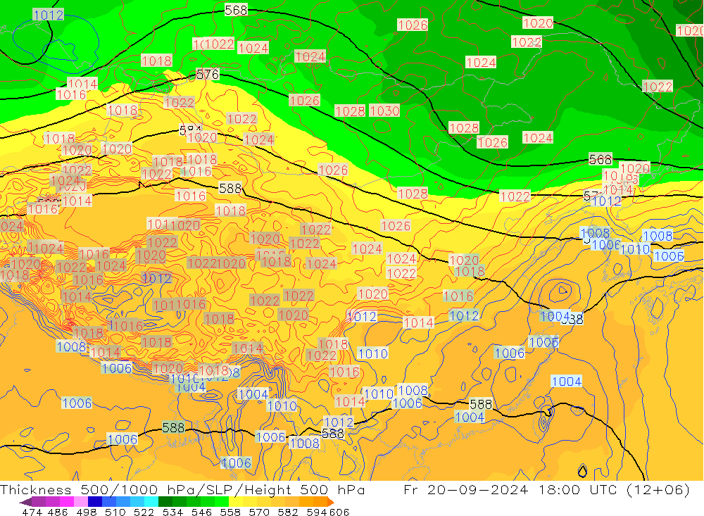 Thck 500-1000hPa GFS 星期五 20.09.2024 18 UTC