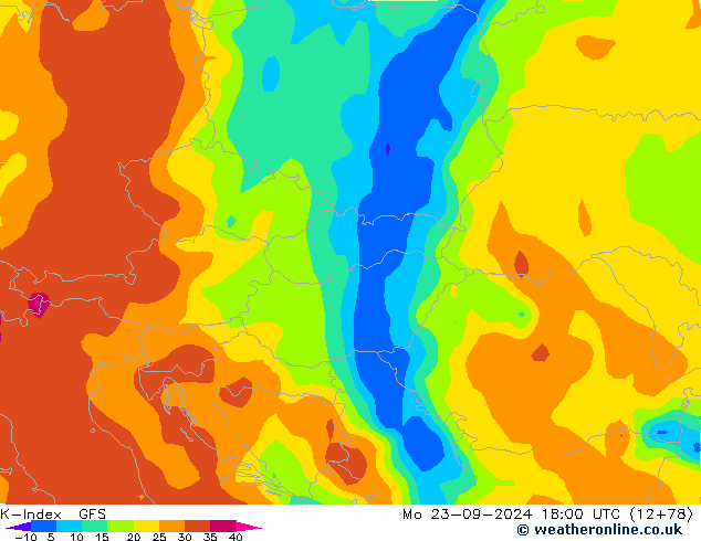 K-Index GFS Mo 23.09.2024 18 UTC