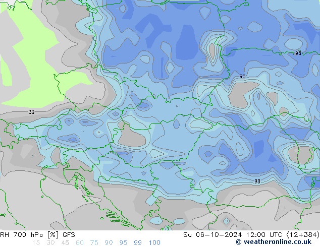 RH 700 hPa GFS October 2024