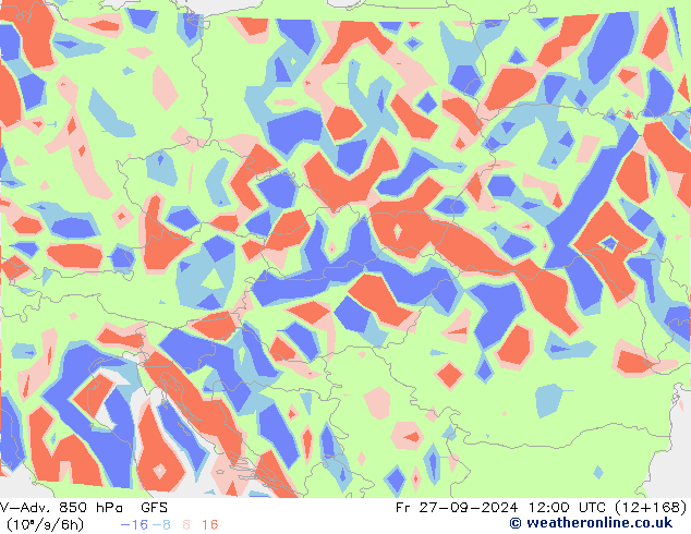 V-Adv. 850 hPa GFS vie 27.09.2024 12 UTC