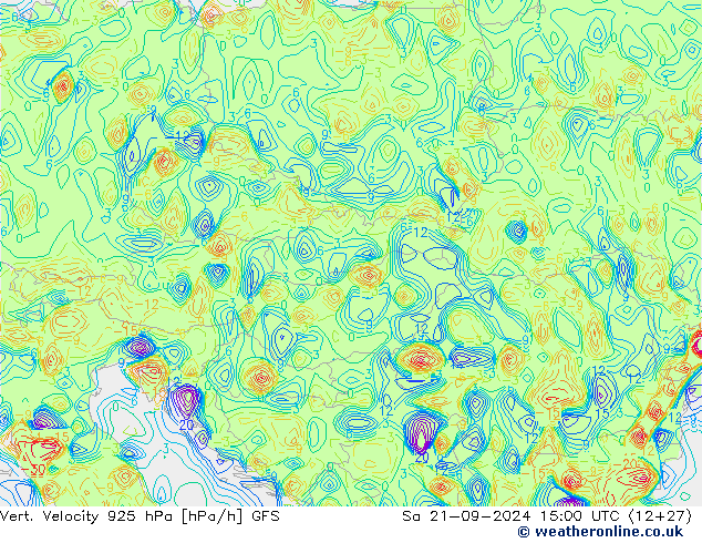 Vert. Velocity 925 hPa GFS sam 21.09.2024 15 UTC