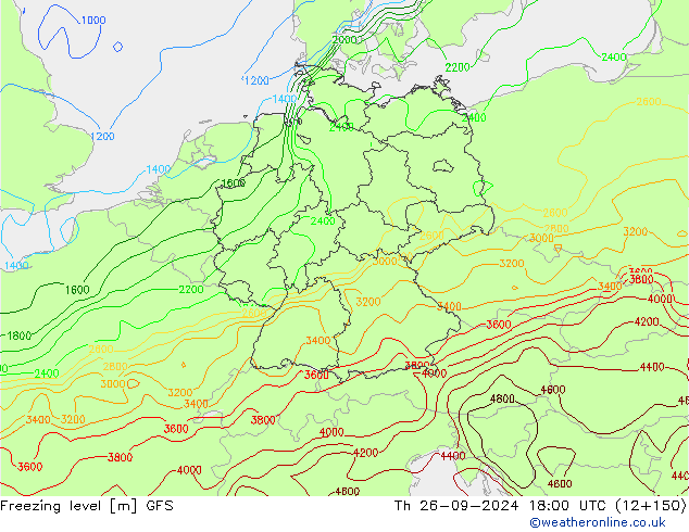 Frostgrenze GFS Do 26.09.2024 18 UTC