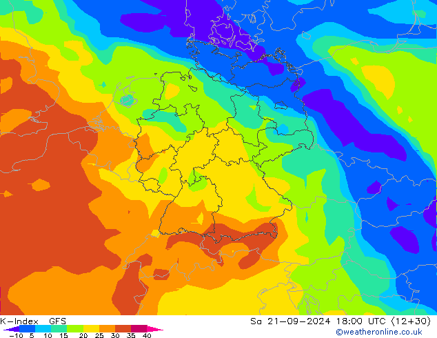 K-Index GFS Sa 21.09.2024 18 UTC