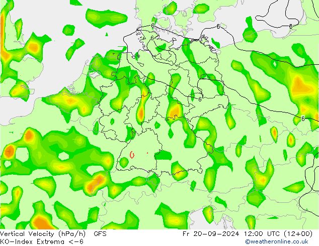 Convection-Index GFS Fr 20.09.2024 12 UTC