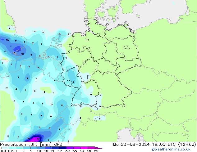 Z500/Regen(+SLP)/Z850 GFS ma 23.09.2024 00 UTC