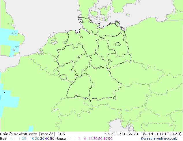 Regen/Schneefallrate GFS Sa 21.09.2024 18 UTC