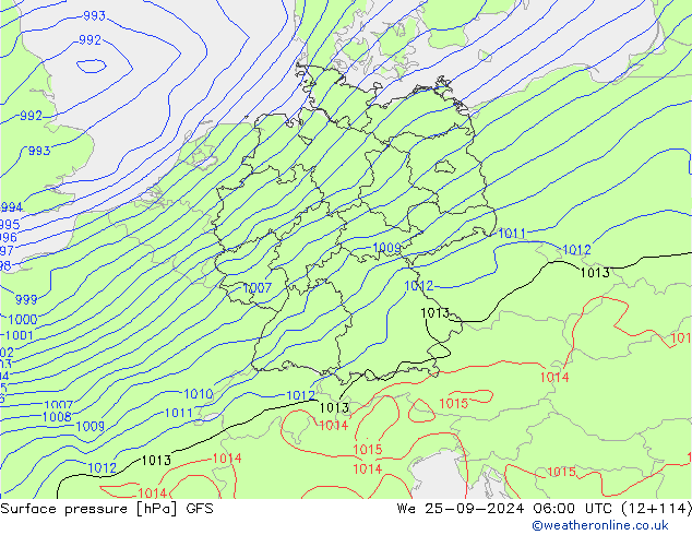 GFS: śro. 25.09.2024 06 UTC