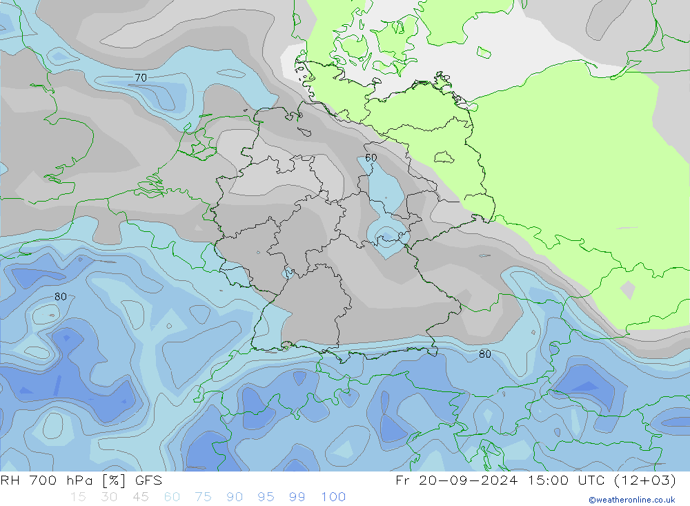 RH 700 hPa GFS Fr 20.09.2024 15 UTC