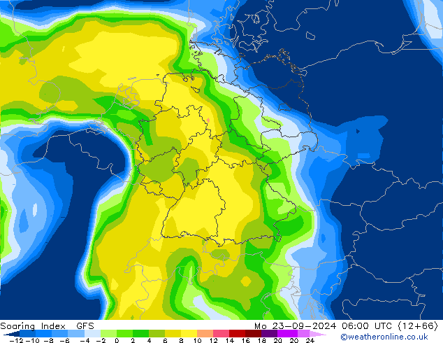 Soaring Index GFS пн 23.09.2024 06 UTC