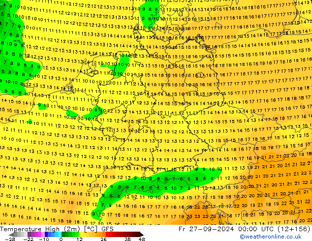 Max.  (2m) GFS  27.09.2024 00 UTC