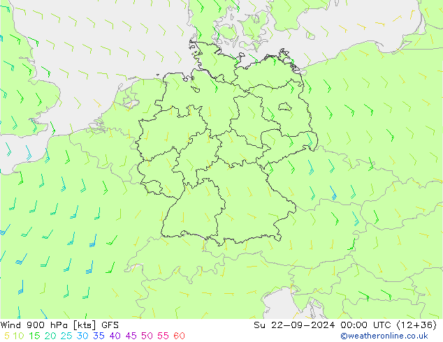 Rüzgar 900 hPa GFS Eylül 2024