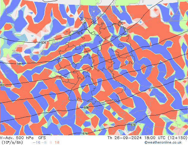 V-Adv. 500 hPa GFS Th 26.09.2024 18 UTC