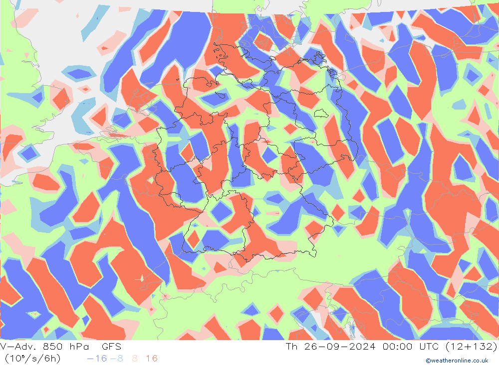 V-Adv. 850 гПа GFS чт 26.09.2024 00 UTC