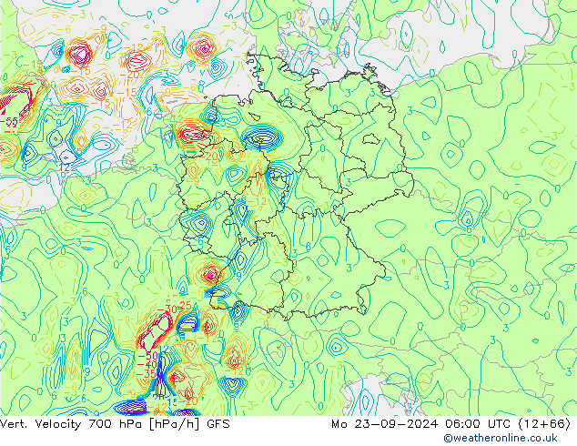 Vert. Velocity 700 гПа GFS пн 23.09.2024 06 UTC