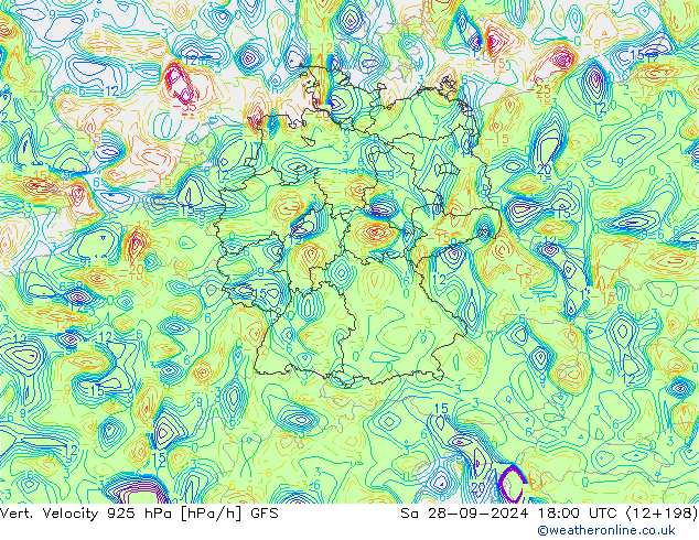 Vert. Velocity 925 hPa GFS So 28.09.2024 18 UTC