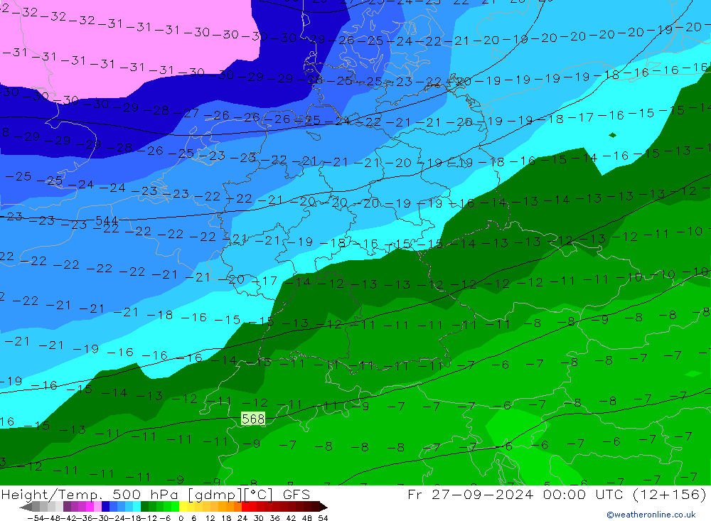 Z500/Rain (+SLP)/Z850 GFS ��� 27.09.2024 00 UTC