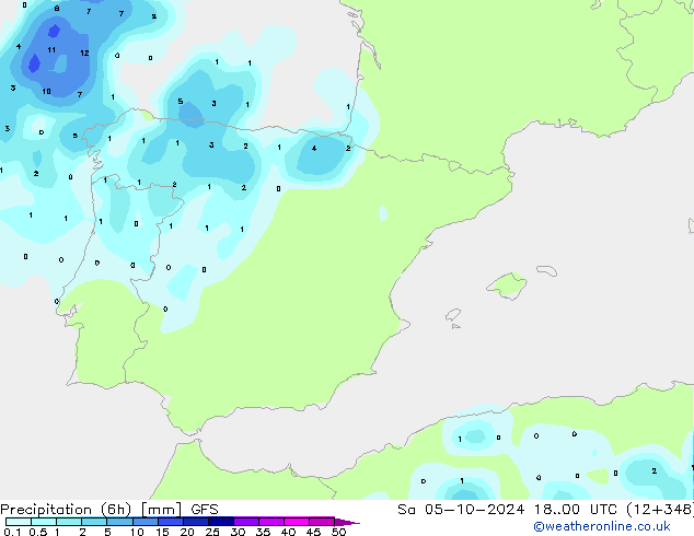 Z500/Rain (+SLP)/Z850 GFS so. 05.10.2024 00 UTC