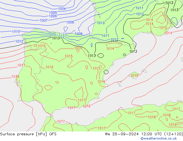 GFS: wo 25.09.2024 12 UTC