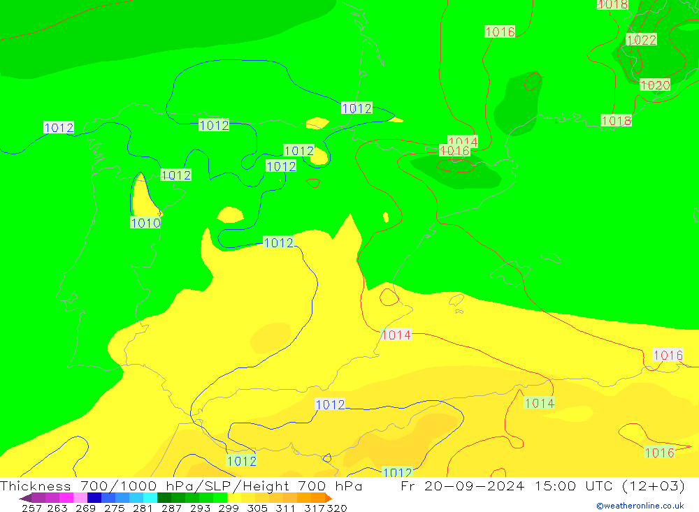 Thck 700-1000 hPa GFS Sex 20.09.2024 15 UTC