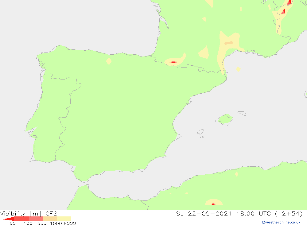 видимость GFS Вс 22.09.2024 18 UTC