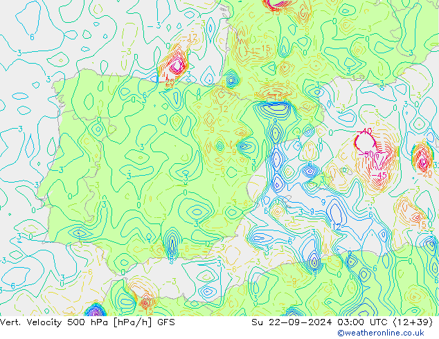 Vert. Velocity 500 hPa GFS Su 22.09.2024 03 UTC