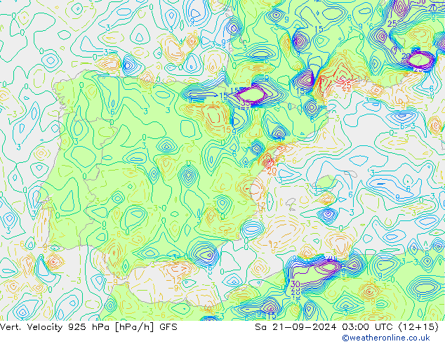 Vert. Velocity 925 hPa GFS Sa 21.09.2024 03 UTC