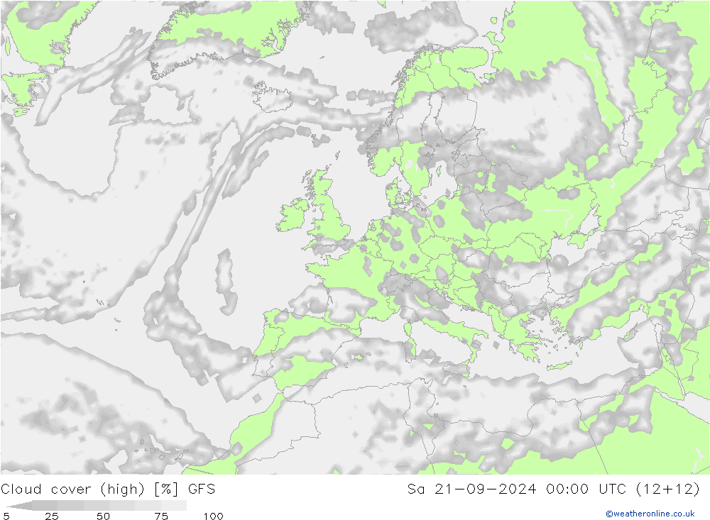 vysoký oblak GFS So 21.09.2024 00 UTC