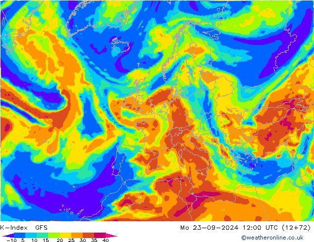 K-Index GFS Mo 23.09.2024 12 UTC