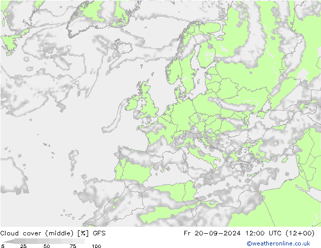 Nubes medias GFS vie 20.09.2024 12 UTC