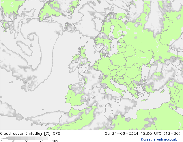 Nuages (moyen) GFS sam 21.09.2024 18 UTC