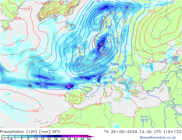  (12h) GFS  26.09.2024 00 UTC