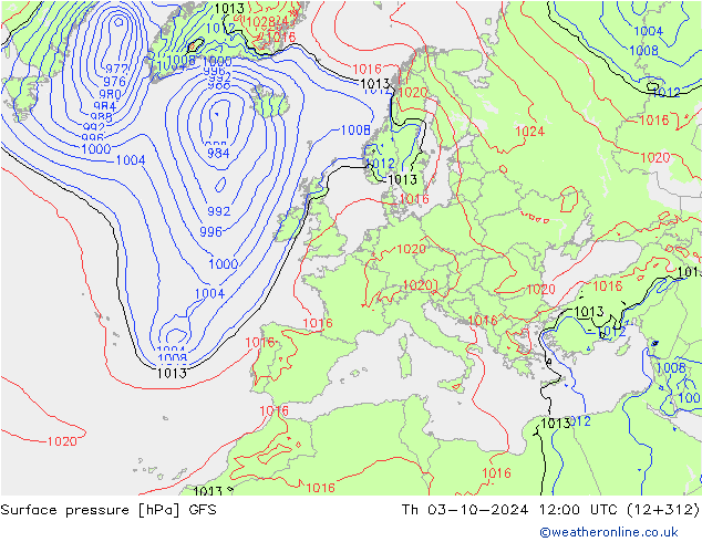 GFS: gio 03.10.2024 12 UTC