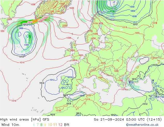 High wind areas GFS Sa 21.09.2024 03 UTC